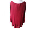 Linen Round Neck Lace Fashion Folk Style Ladies T-Shirt